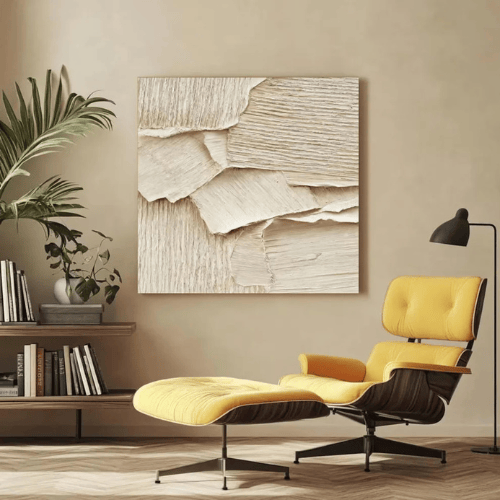Golden Silence Abstract Canvas Awakening Serenity Amid Modern Stillness