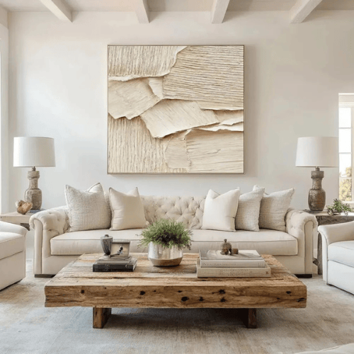 Golden Silence Abstract Canvas Awakening Serenity Amid Modern Stillness