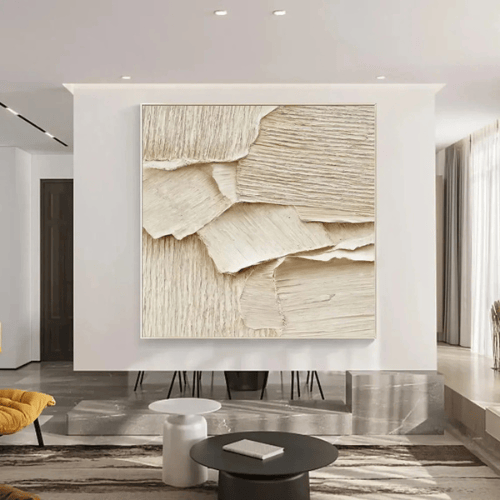Golden Silence Abstract Canvas Awakening Serenity Amid Modern Stillness