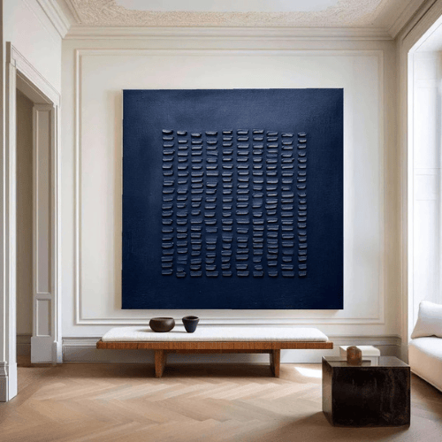 Sculpted Rhythm Abstract Canvas Evoking Depth Harmony Within Modern Interiors