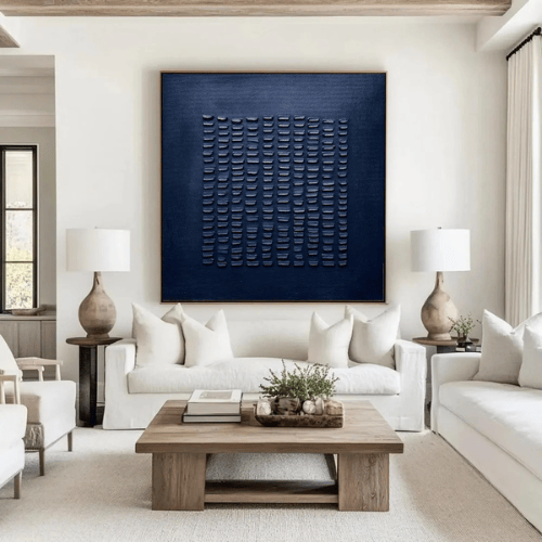 Sculpted Rhythm Abstract Canvas Evoking Depth Harmony Within Modern Interiors