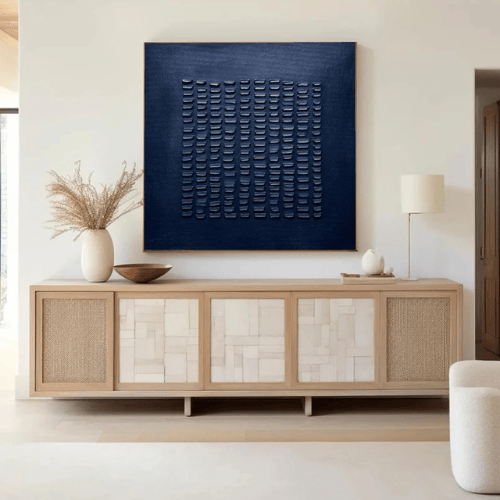 Sculpted Rhythm Abstract Canvas Evoking Depth Harmony Within Modern Interiors
