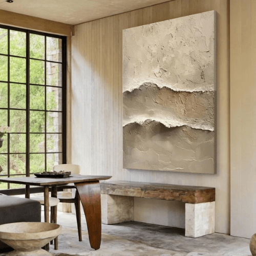 Whispering Horizons Textured Canvas Invoking Calm Essence Within Modern Spaces