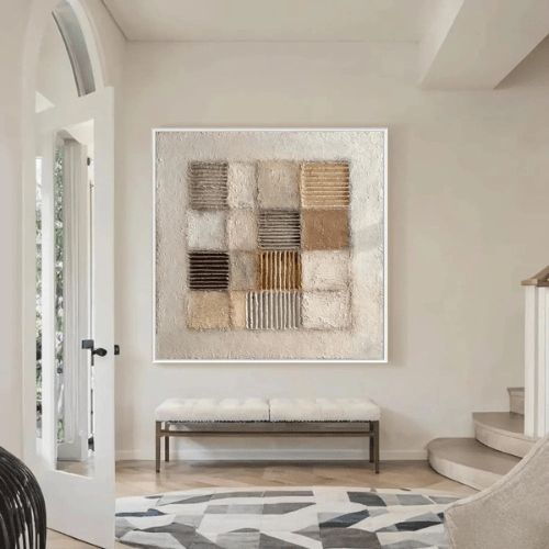 Harmonic Mosaic Textured Canvas Celebrating Balance Geometry Within Modern Design