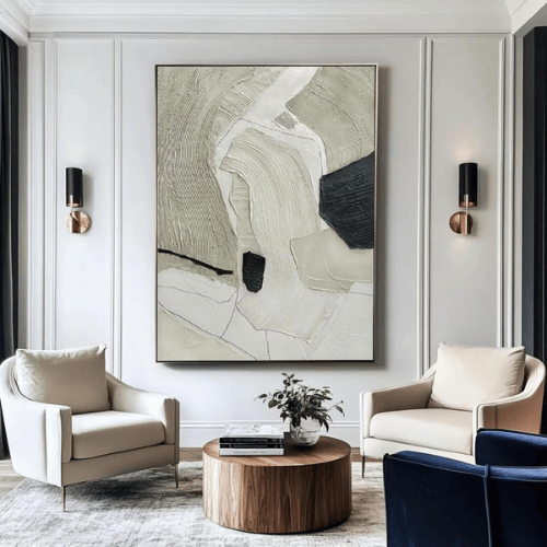 Silent Currents Abstract Canvas Channeling Motion Essence Within Contemporary Spaces