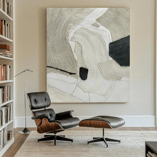 Silent Currents Abstract Canvas Channeling Motion Essence Within Contemporary Spaces