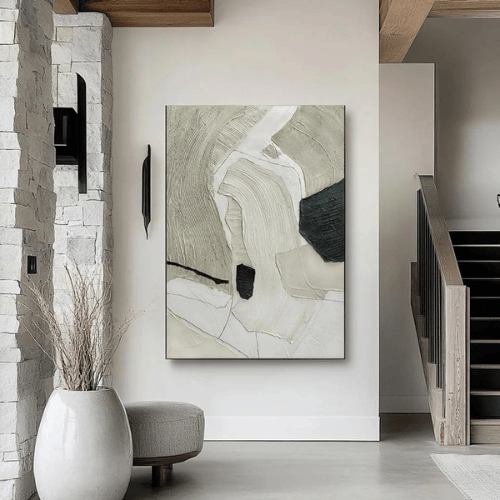 Silent Currents Abstract Canvas Channeling Motion Essence Within Contemporary Spaces