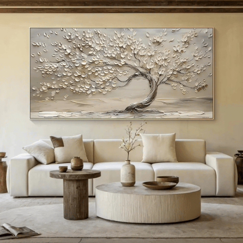 Eternal Bloom Textured Canvas Celebrating Grace Renewal Within Modern Serenity