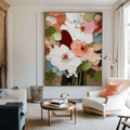 Bloom Reverie Textured Floral Canvas in Abstract Harmony