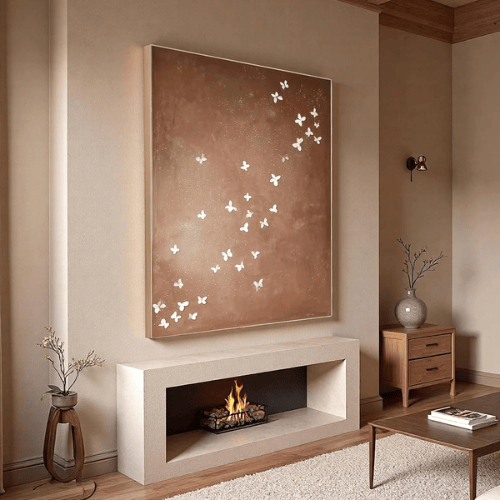 Whispered Flight Textured Canvas Celebrating Graceful Motion In Tranquil Space