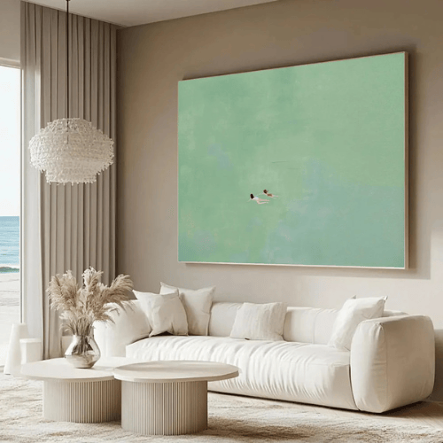 Floating Souls Minimalist Canvas Reflecting Serenity Within Boundless Calm