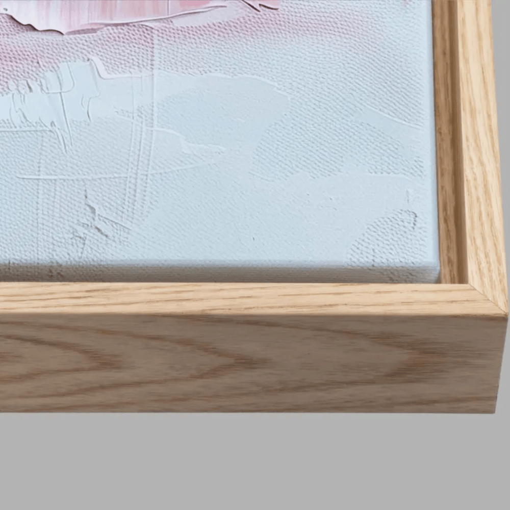 Soft Pink and Beige Abstract Canvas Art - Palette Knife Style Print - Neutral Modern Bedroom Decor